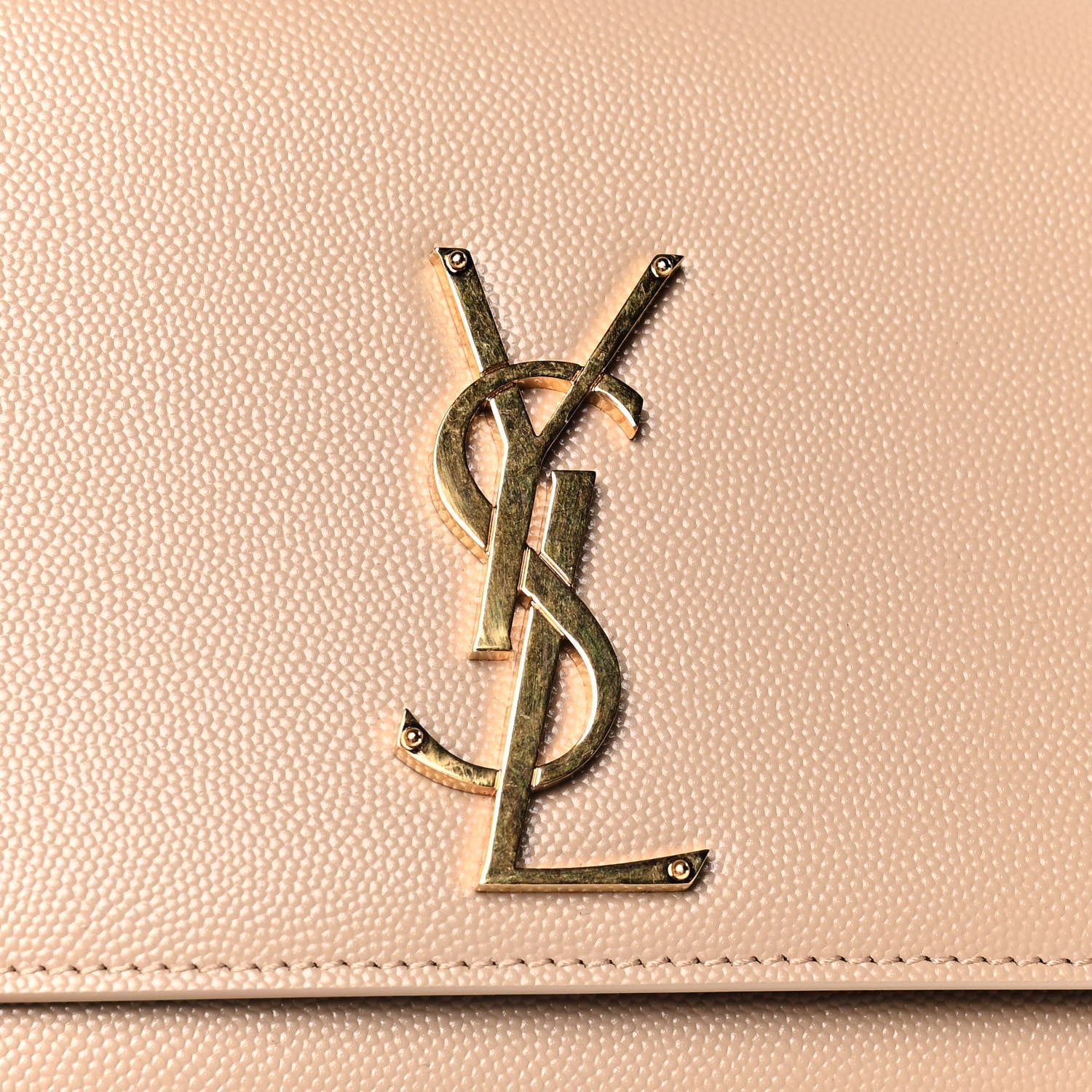 Saint Laurent Grain De Poudre Medium Monogram Kate Satchel Dark Beige 8 of 10
