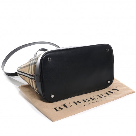 House Check Large Bowler Tote Black