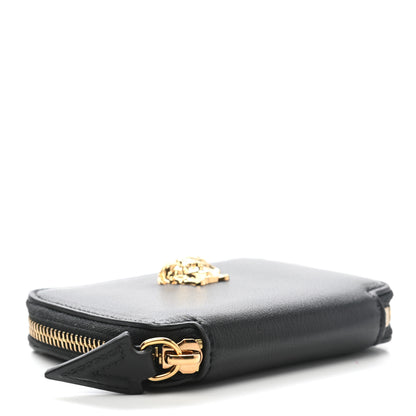 Versace Calfskin Medusa Compact Zip Around Wallet Black 4 of 7
