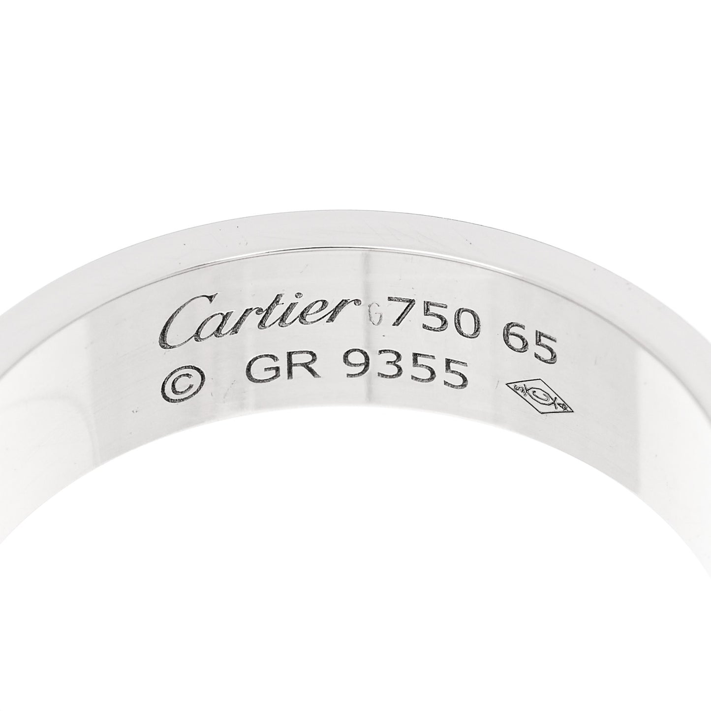 18K White Gold 5.5mm LOVE Ring 65 11