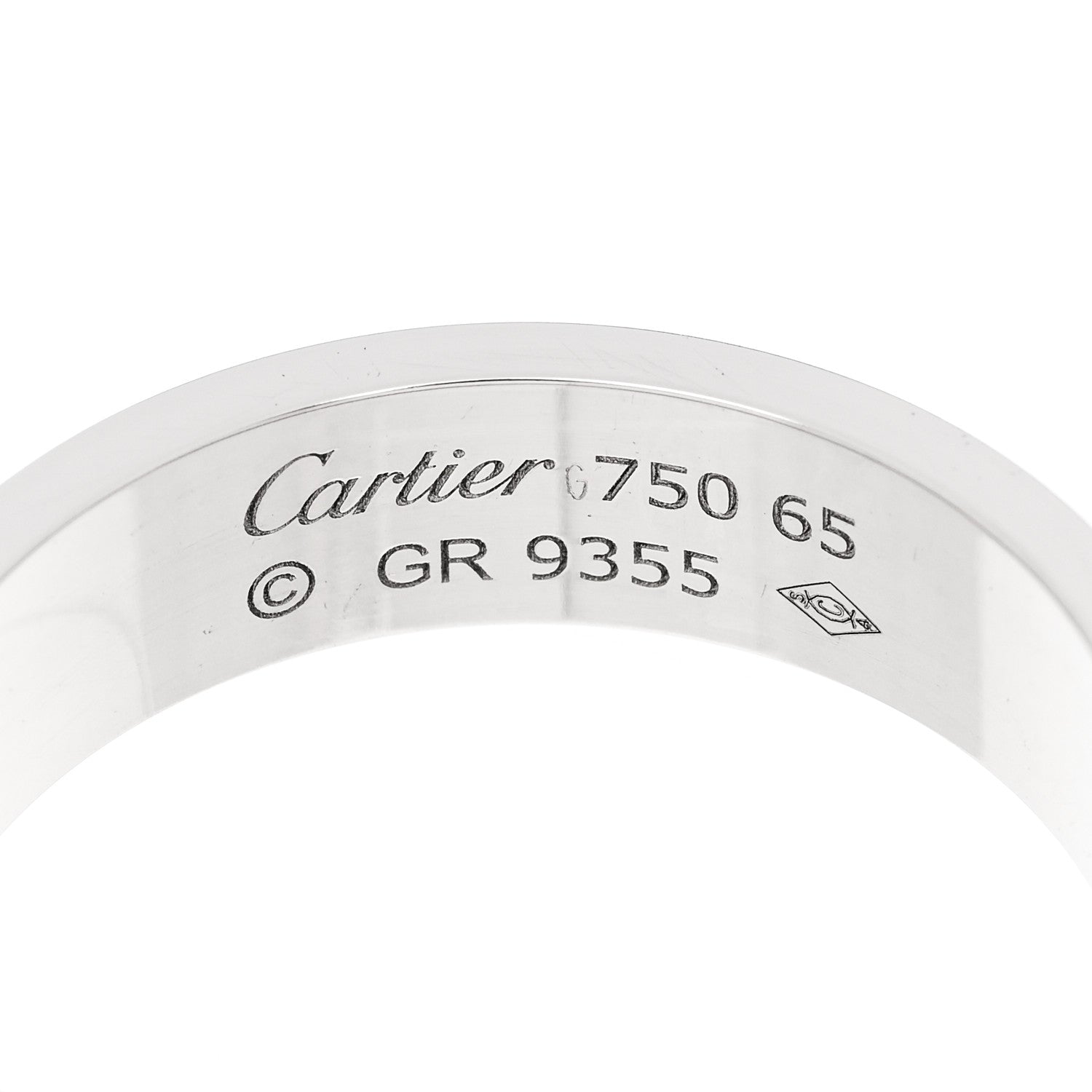 Cartier 18K White Gold 5.5mm LOVE Ring 65 11 4 of 4