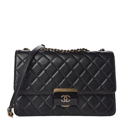 Chanel Sheepskin Quilted Large Beauty Lock Flap Black 1 of 12