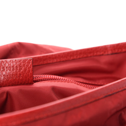 Gucci Nylon Monogram Double Buckle Flap Messenger Bag Vibrant Red 9 of 10
