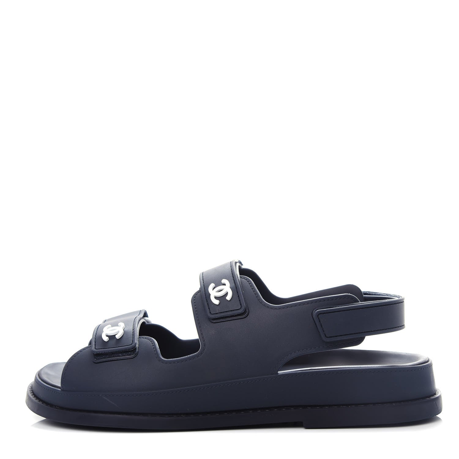 Chanel Rubber CC Dad Sandals 39 Navy 1 of 11