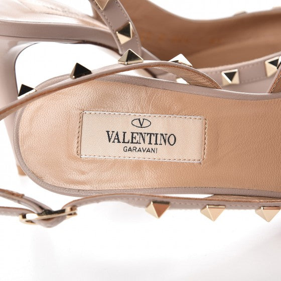 Patent Rockstud Half D'Orsay Slingback 85mm Pumps 37 Poudre