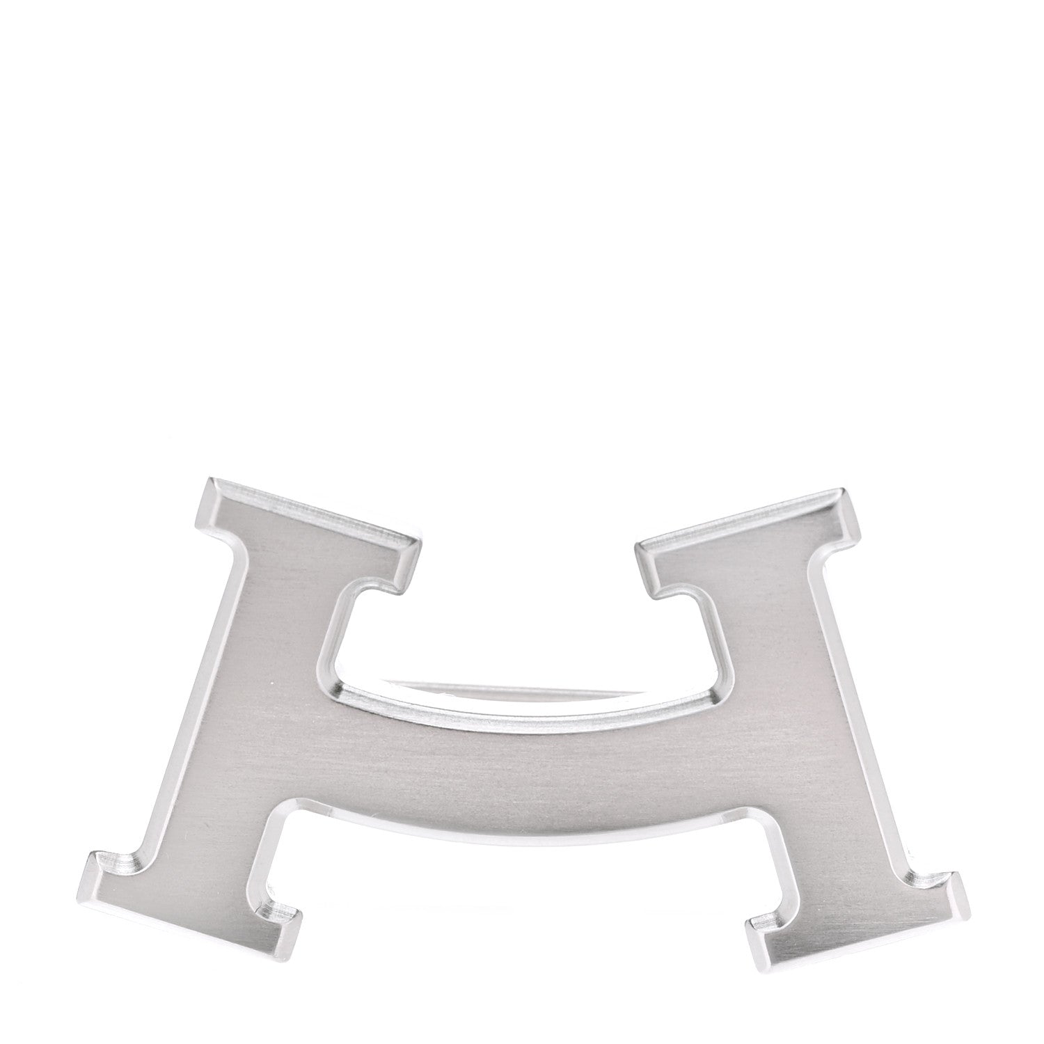 Hermes Palladium Smile H Brooch 1 of 5
