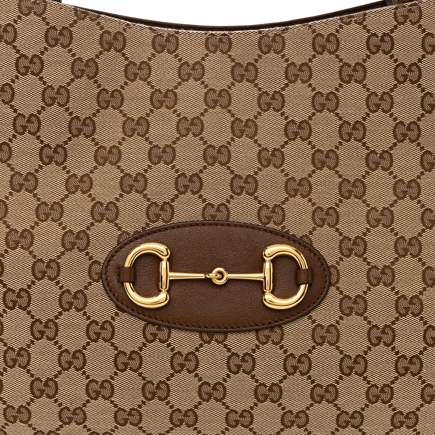 Monogram Horsebit 1955 Tote Bag Beige Brown Sugar
