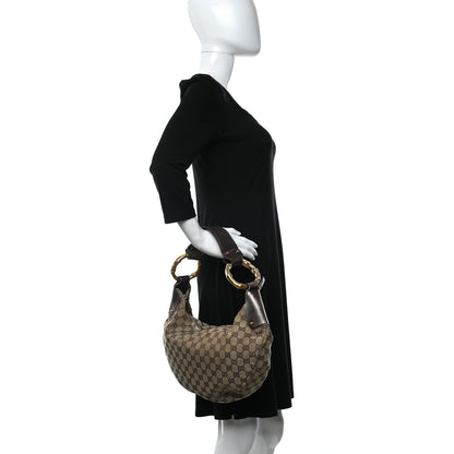 Gucci Monogram Bamboo Ring Hobo Aubergine 2 of 12