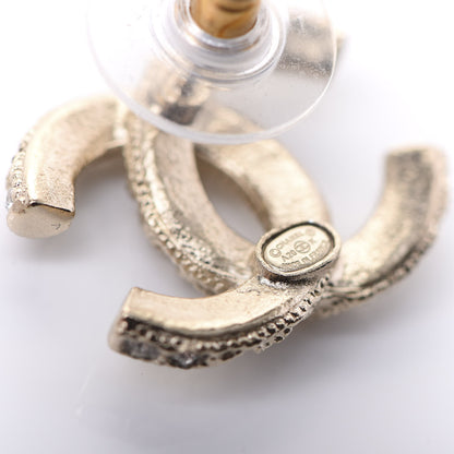 Chanel Crystal CC Earrings Light Gold 4 of 5