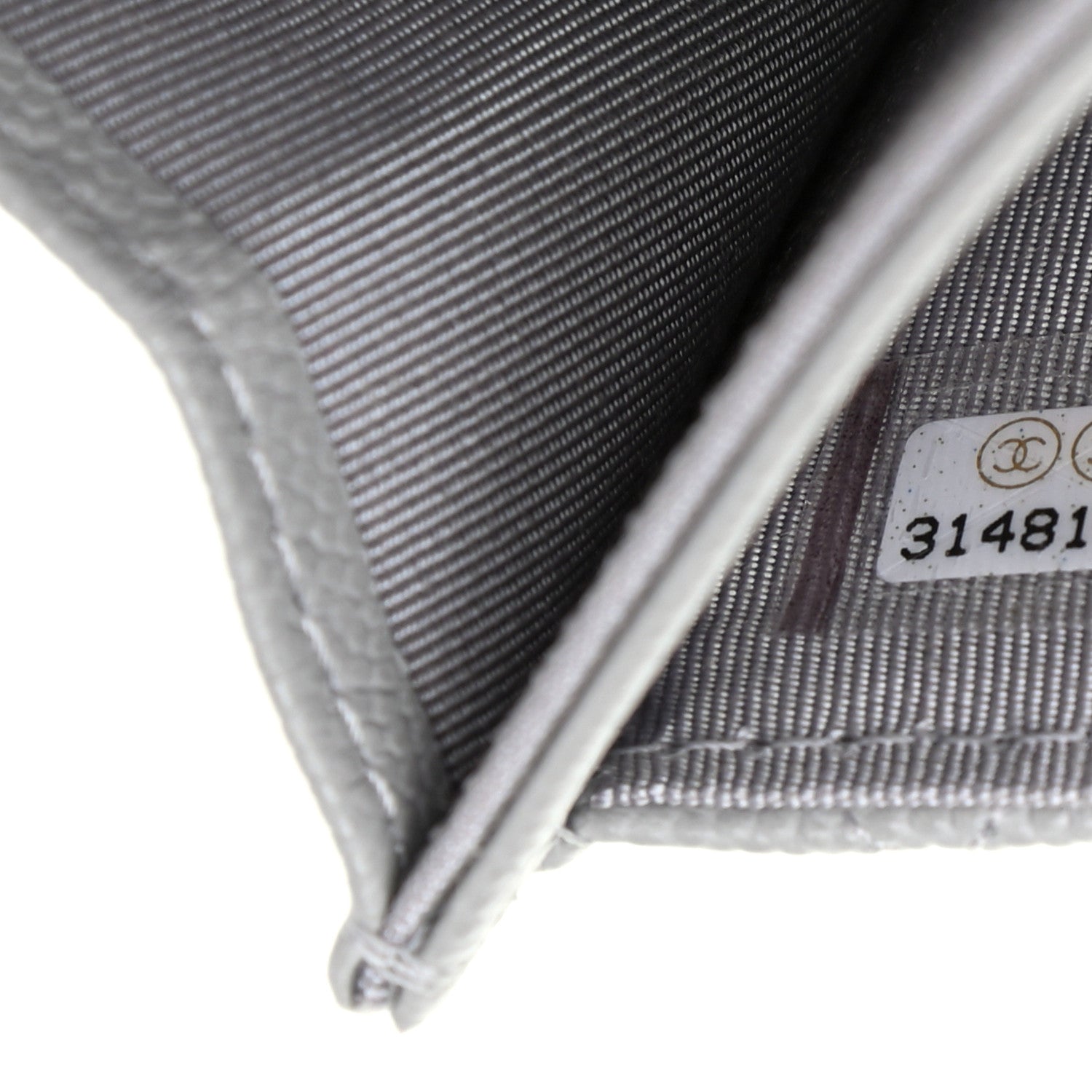 Chanel Caviar Quilted Flap Card Holder Wallet Grey 8 of 9