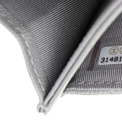 Chanel Caviar Quilted Flap Card Holder Wallet Grey 8 of 9