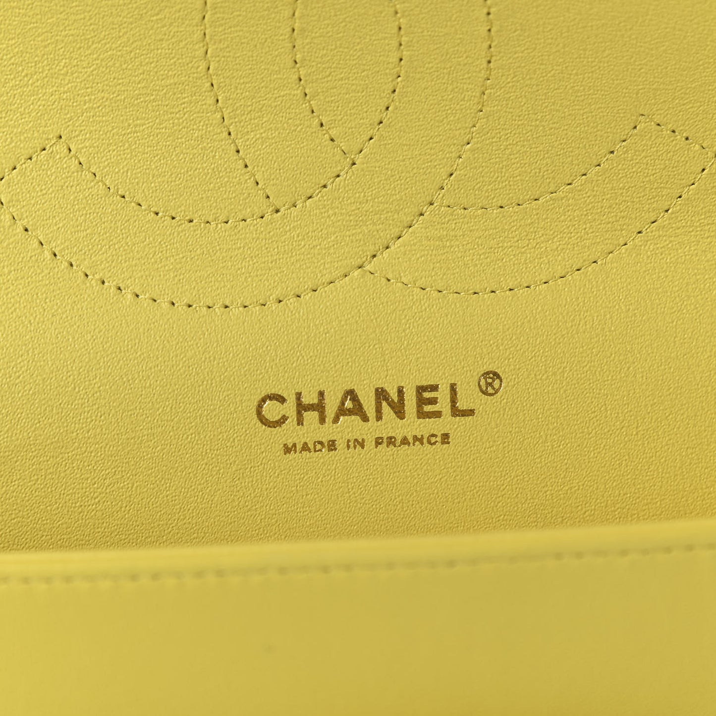 Lambskin Quilted Jumbo Double Flap Yellow