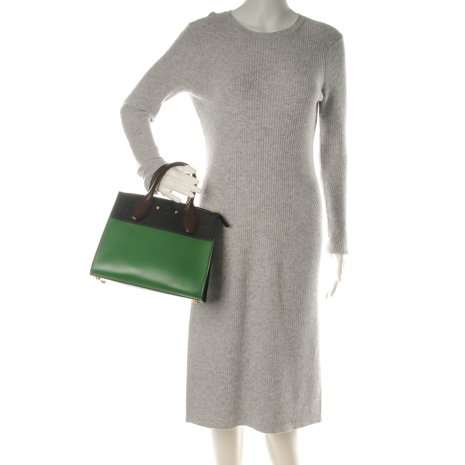 Louis Vuitton Calfskin City Steamer PM Noir Vert Acide 2 of 6