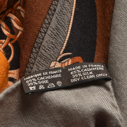 Hermes Cashmere Silk Eperon D'Or Shawl 140 7 of 7