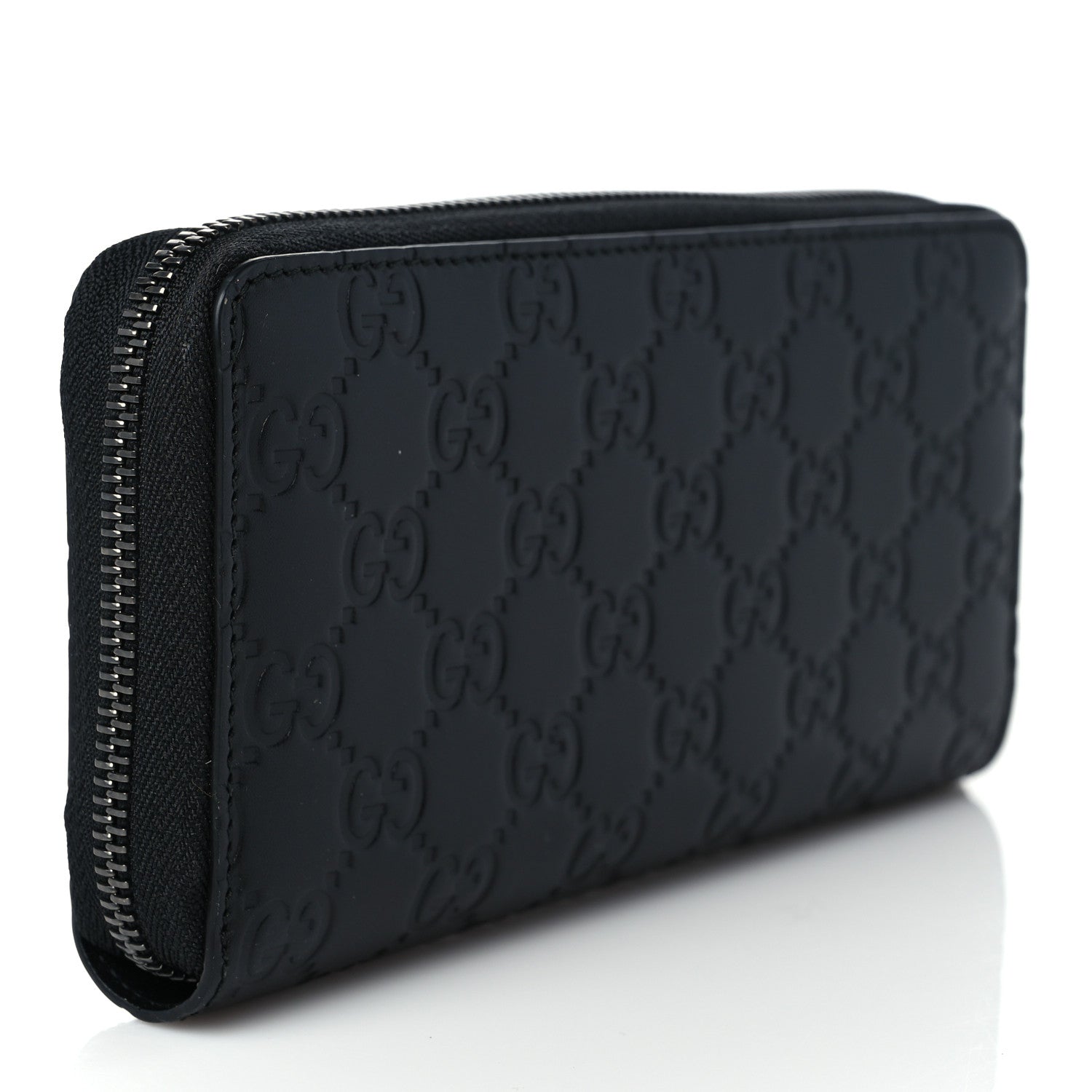Gucci Guccissima Signature Zip Around Organizer Wallet Black 3 of 6
