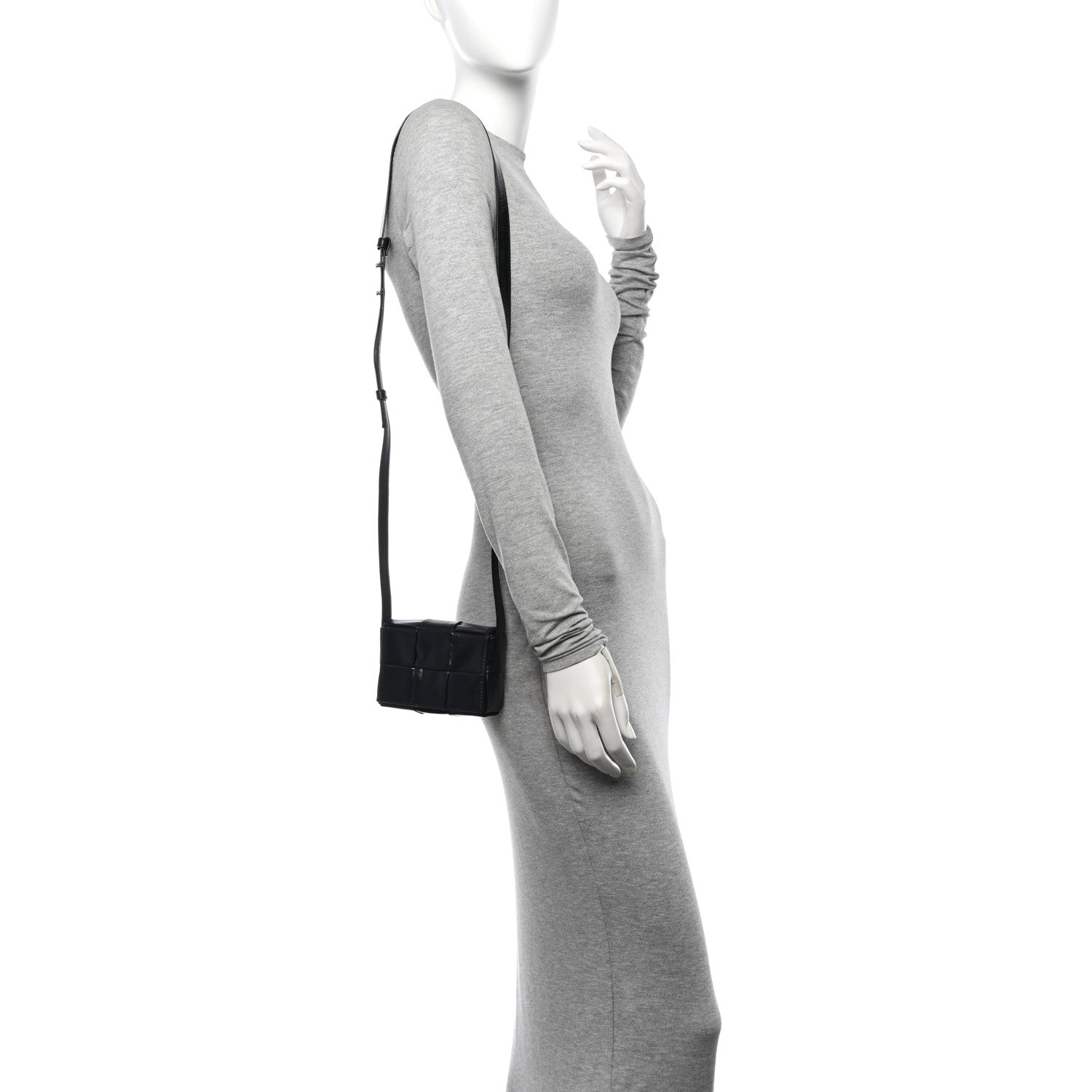 Bottega Veneta Lambskin Maxi Intreccio Candy Cassette Crossbody Bag Black 2 of 10