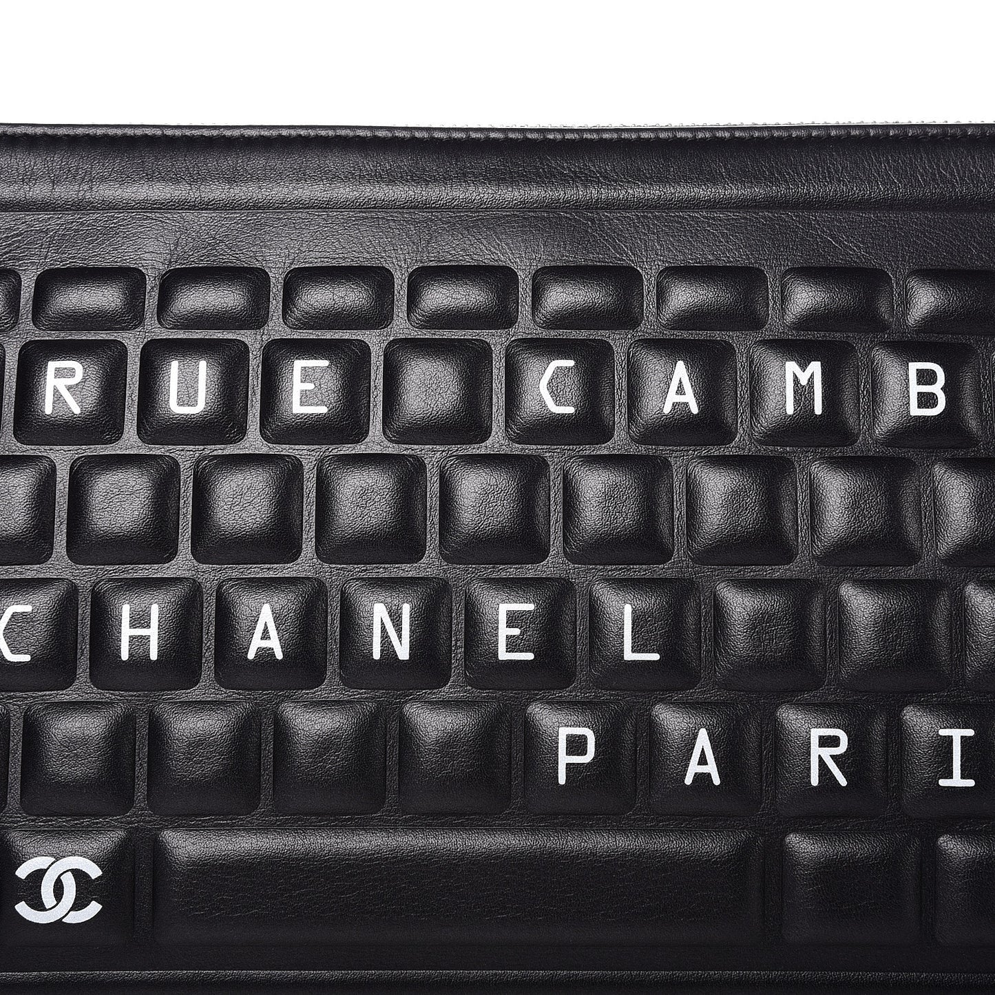 Metallic Calfskin Keyboard Pouch Black