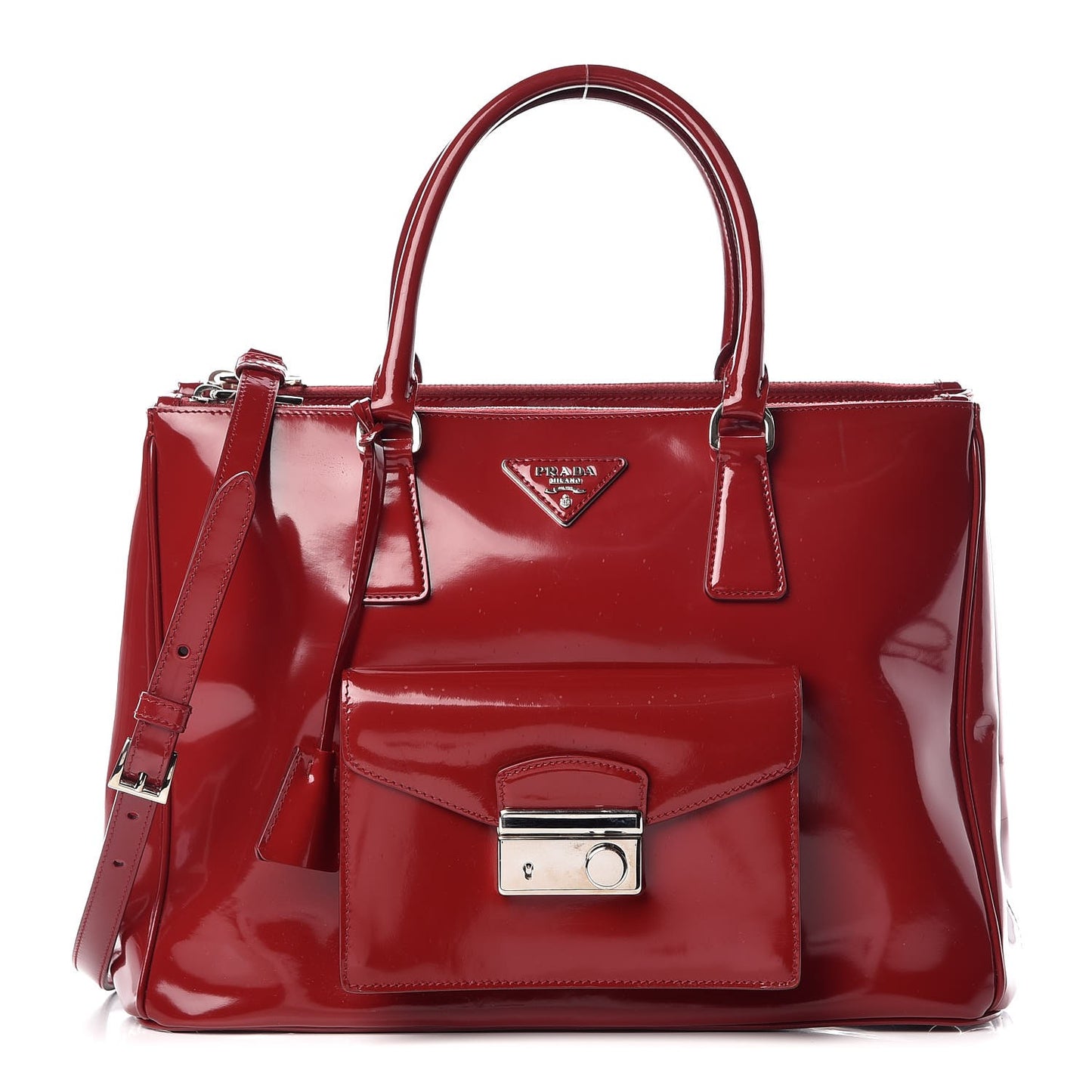 Spazzolato Front Pocket Tote Rubino