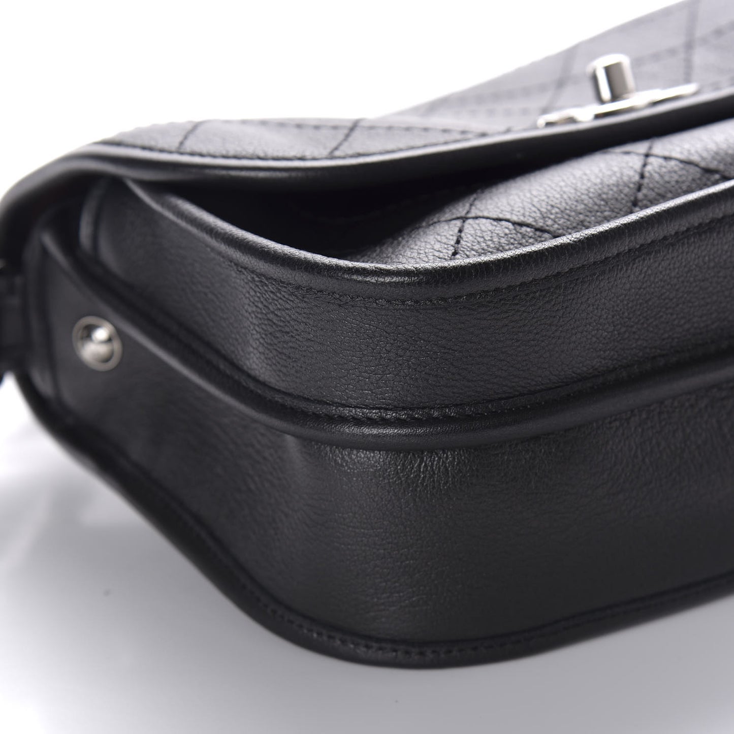 Calfskin Quilted Jungle Stroll Messenger Bag Black