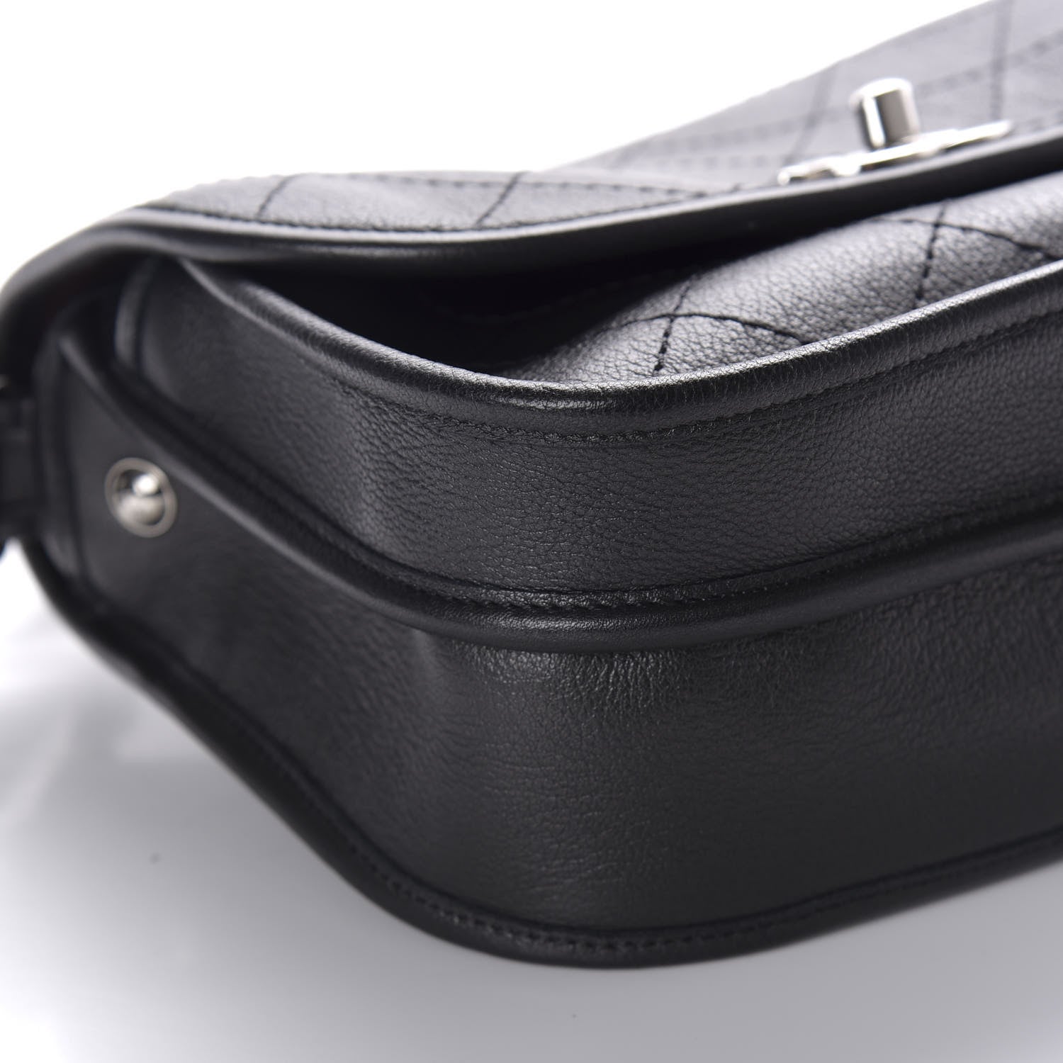 Chanel Calfskin Quilted Jungle Stroll Messenger Bag Black 8 of 9