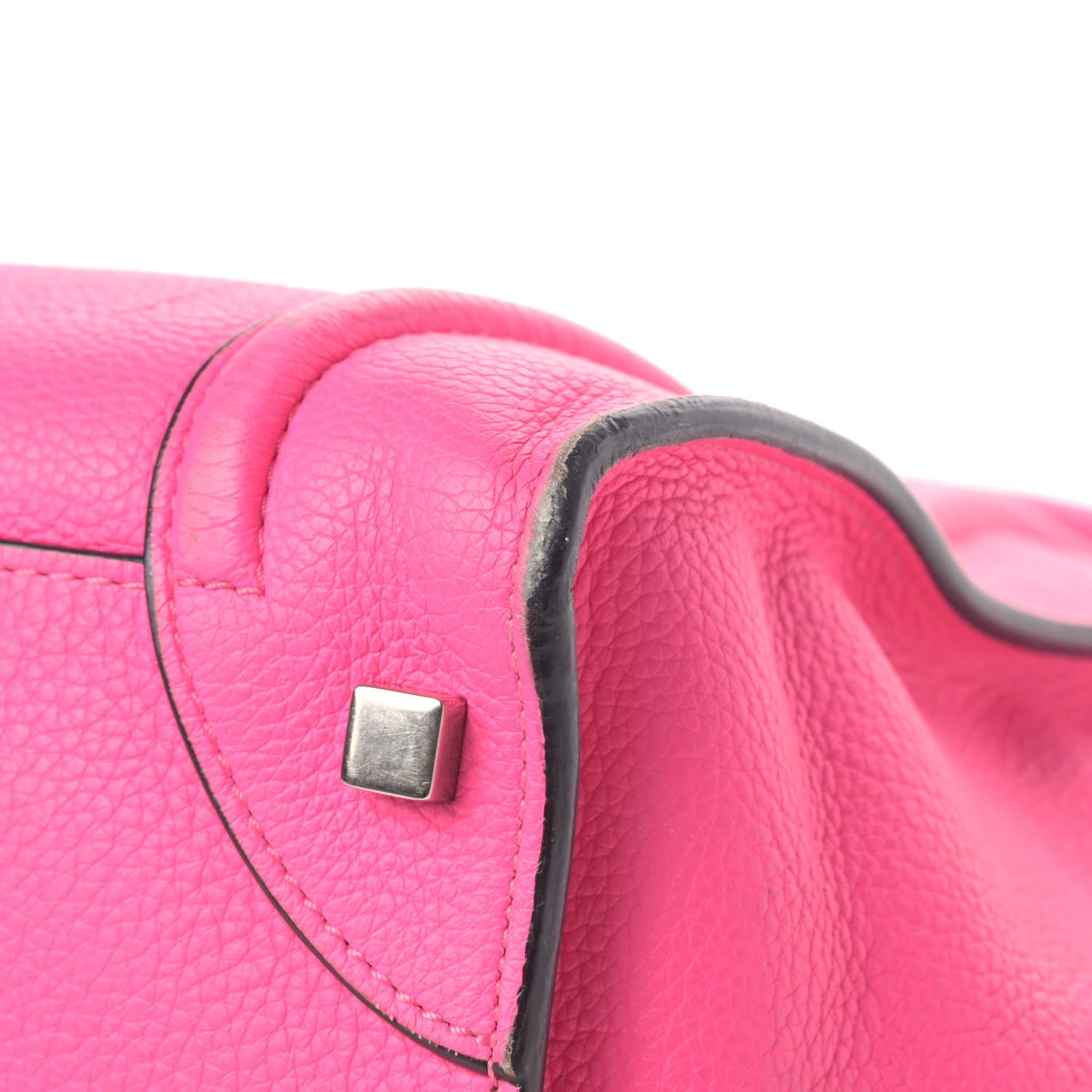 Celine Drummed Calfskin Mini Luggage Fluo Pink 17 of 20
