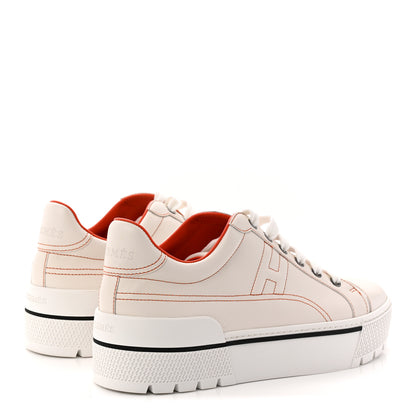 Hermes Calfskin Womens Voltage Sneakers 38 White Orange 4 of 10