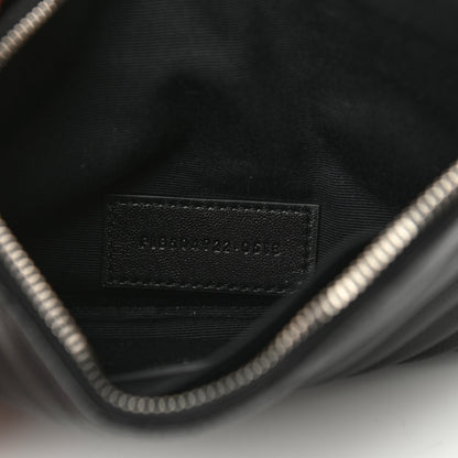 Saint Laurent Grain De Poudre Chevron Monogram Bill Pouch Black 7 of 10