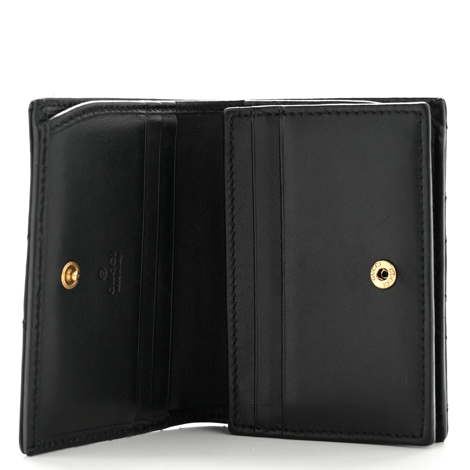 Gucci Calfskin Matelasse GG Marmont Card Case Wallet Black 5 of 11