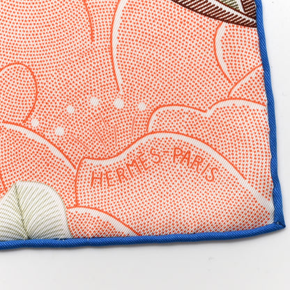 Hermes Silk Ivresse Au Vent Scarf 70 Bleu Azur Saumon 2 of 5