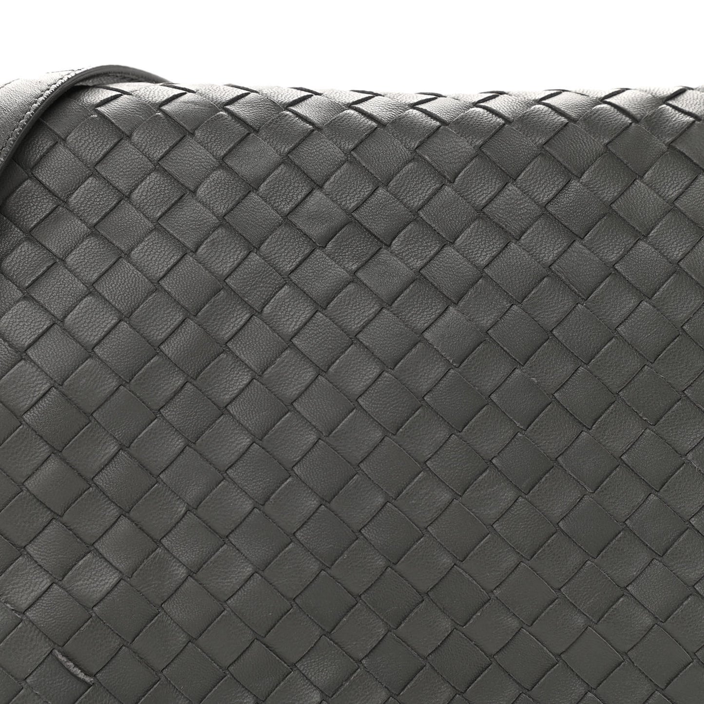 Nappa Intrecciato Flap Crossbody Light Grey