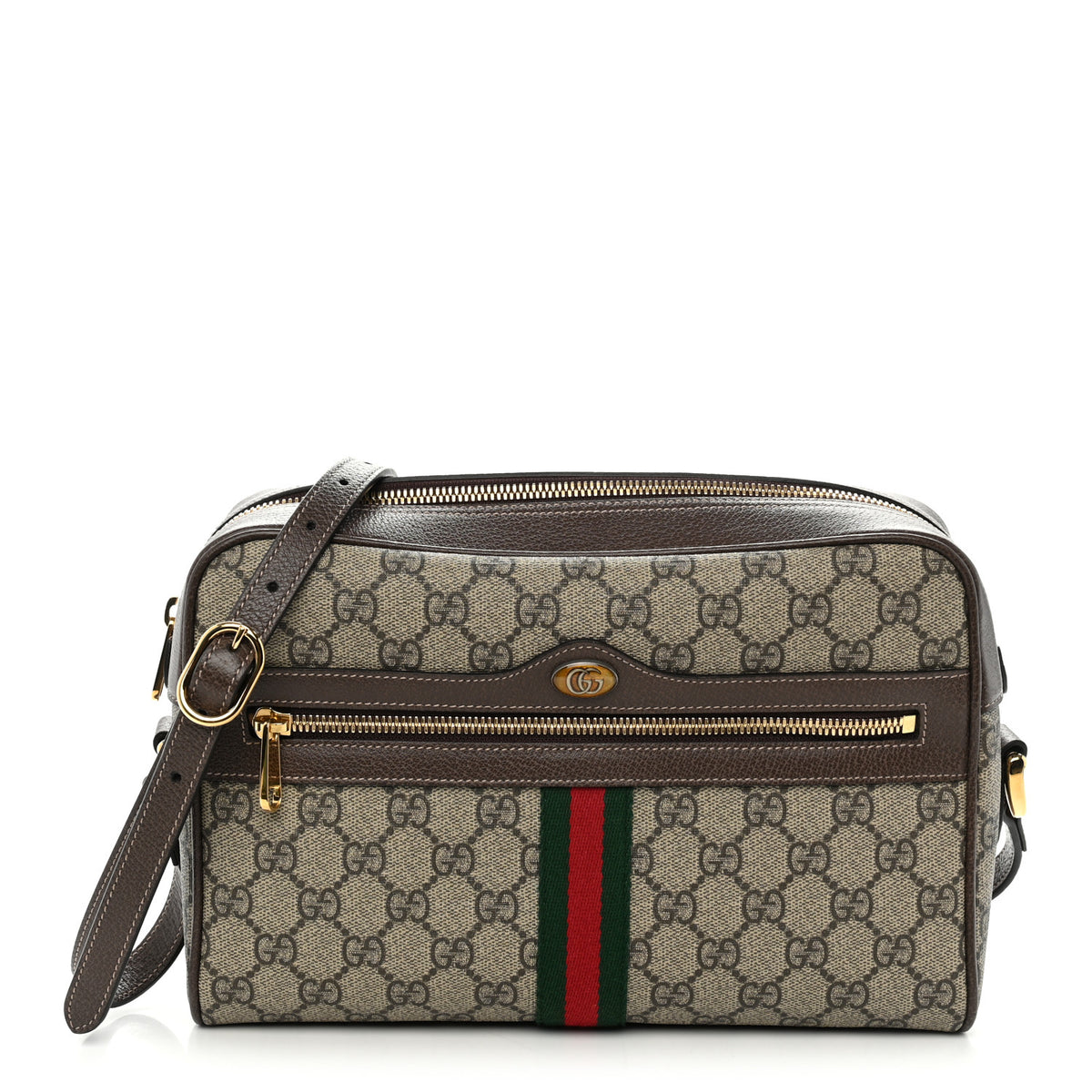 Gucci GG Supreme Monogram Web Small Ophidia Shoulder Bag Brown 2 of 21