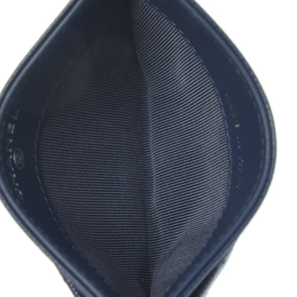 Chanel Caviar Chevron Quilted Card Holder Navy 5 of 9