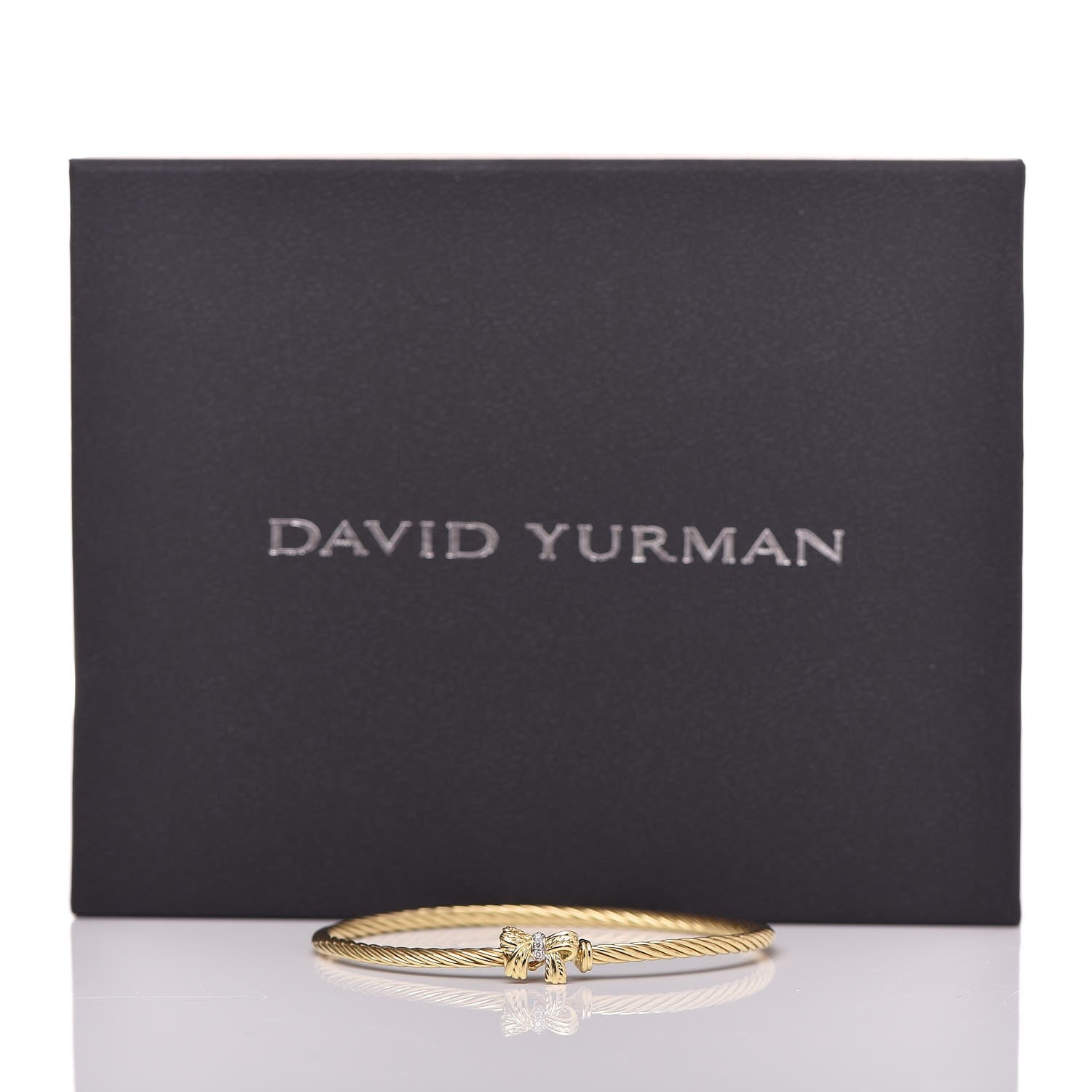 David Yurman 18K Yellow Gold Diamond Bow Cable Collectibles Bracelet 5 of 5