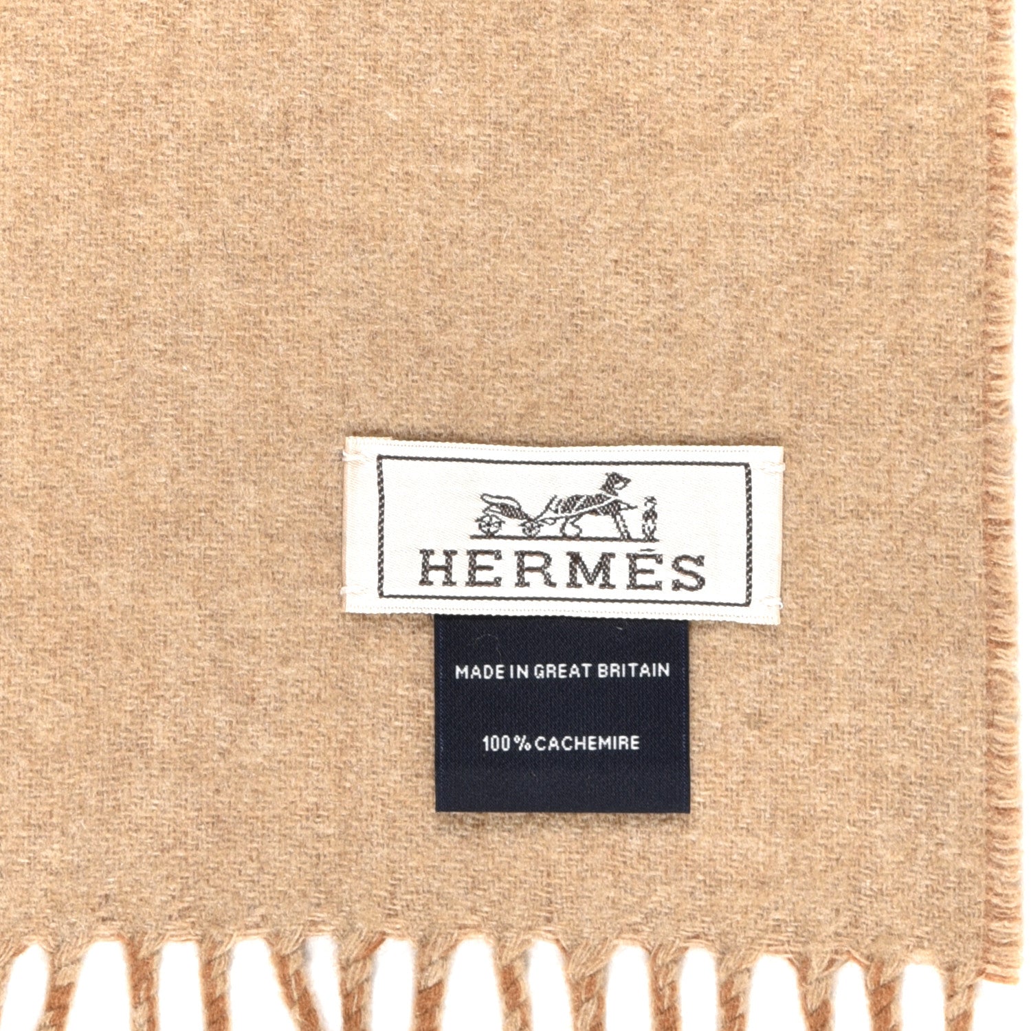 Hermes Cashmere Recto Verso Muffler Camel Beige 4 of 4