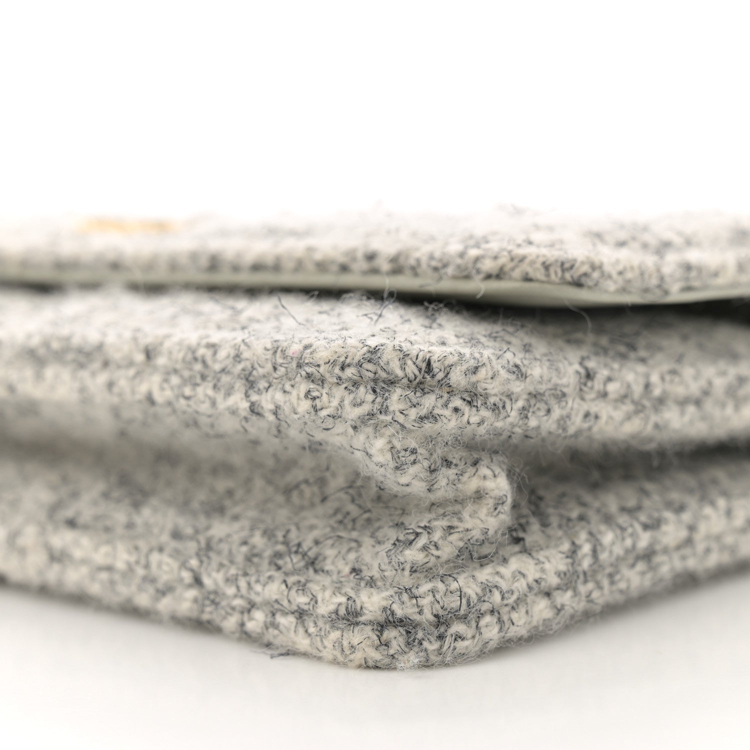 Chanel Wool Tweed Lambskin Quilted Chanel 19 Wallet On Chain WOC Grey Ecru 11 of 14