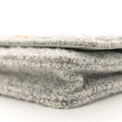 Chanel Wool Tweed Lambskin Quilted Chanel 19 Wallet On Chain WOC Grey Ecru 11 of 14