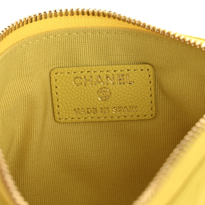 Chanel Caviar Quilted Small Cosmetic Case Yellow 12 of 14