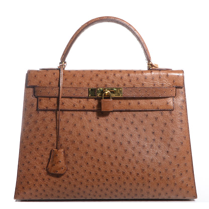 Hermes Ostrich Kelly Sellier 32 Gold 1 of 24
