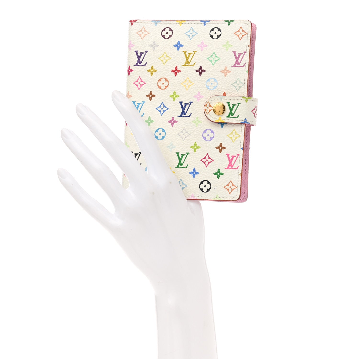 Louis Vuitton Monogram Multicolor Small Ring Agenda Cover White Litchi 2 of 8