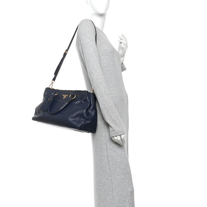 Prada Soft Calfskin Double Zip Shoulder Bag Baltico 2 of 11