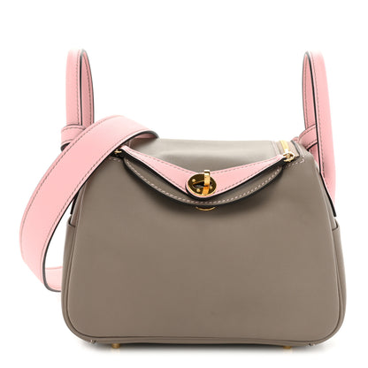 Hermes Swift Horseshoe Mini Lindy 20 Gris Asphalte Rose Sakura 1 of 9