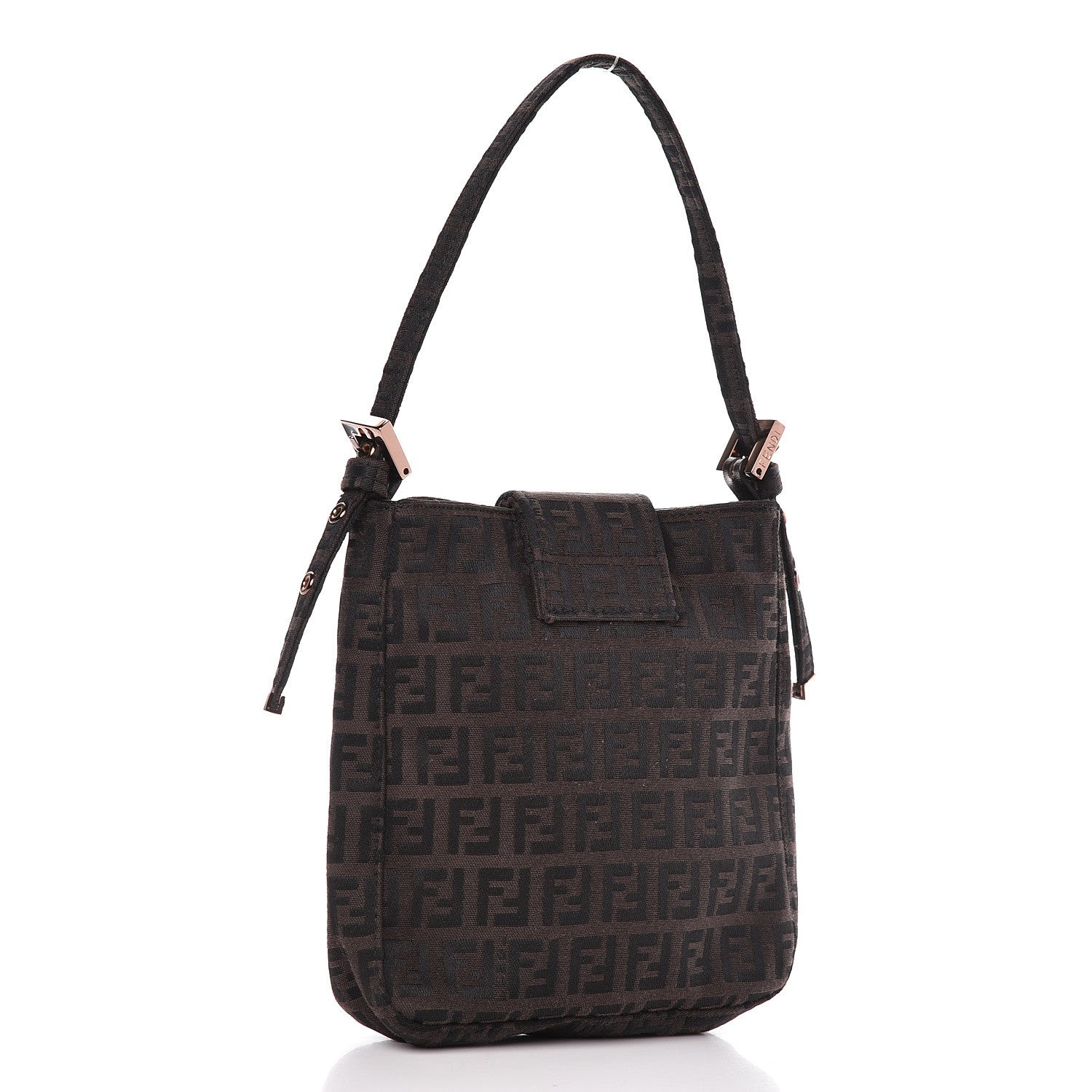 Fendi Zucchino Mini Shoulder Bag Dark Brown 3 of 9