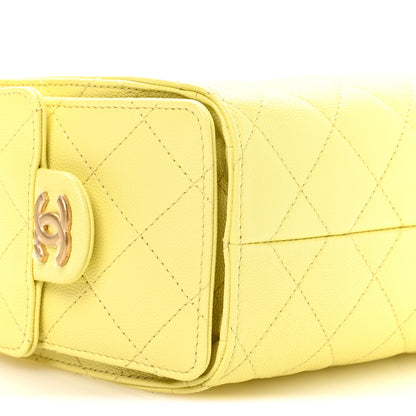 Chanel Caviar Quilted Mini Chanel 25 Handbag Light Yellow 9 of 10