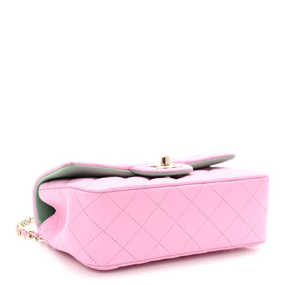 Chanel Lambskin Quilted Mini Top Handle Rectangular Flap Lilac Light Green 4 of 10