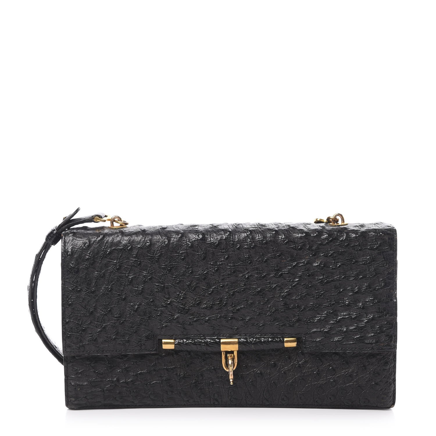Hermes Ostrich Palonnier Bag Black 1 of 19