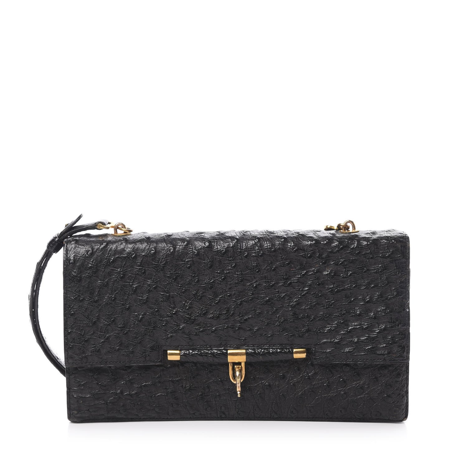 Ostrich Palonnier Bag Black