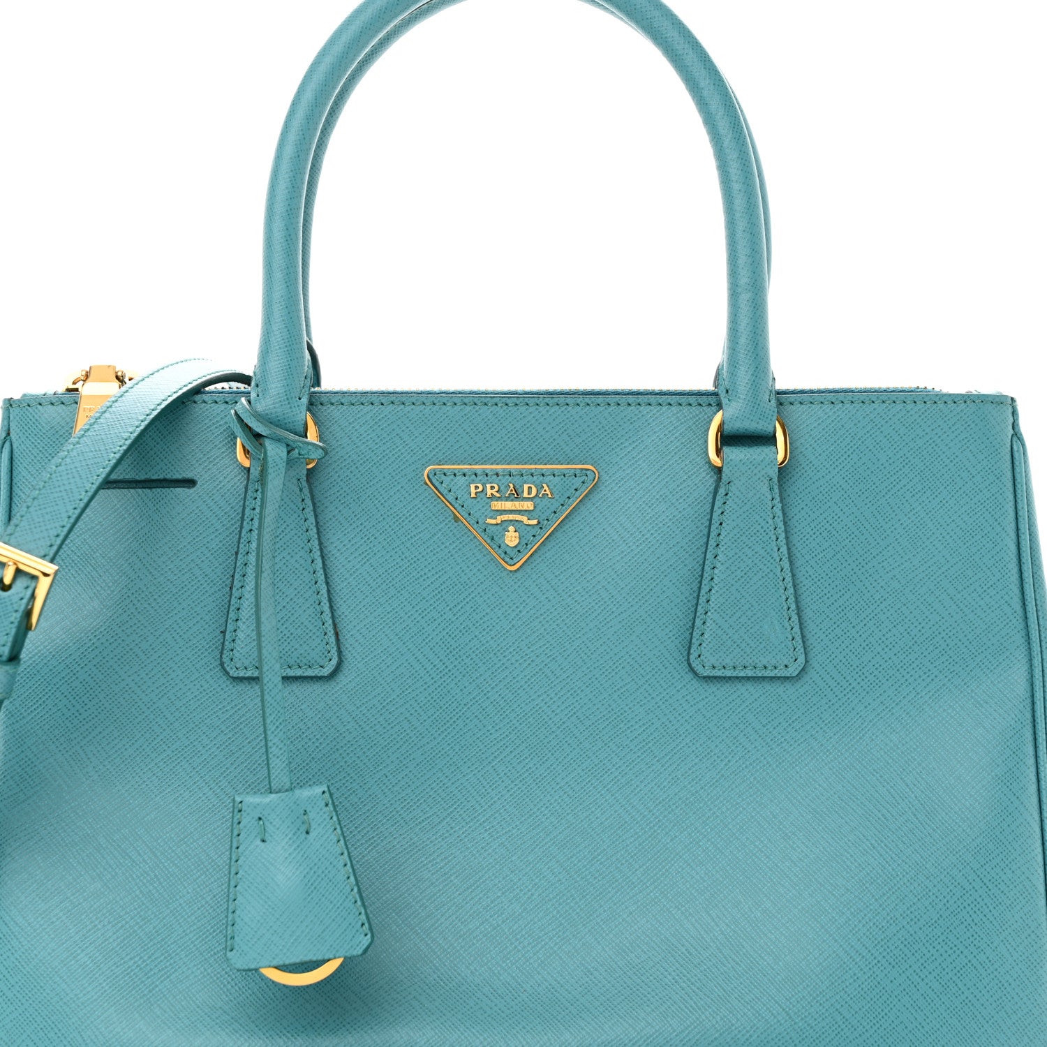 Prada Saffiano Lux Galleria Small Double Zip Tote Turchese 7 of 14