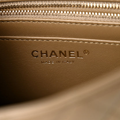Chanel Lambskin Quilted Mini Rectangular CC Slide Flap Dark Khaki 6 of 11