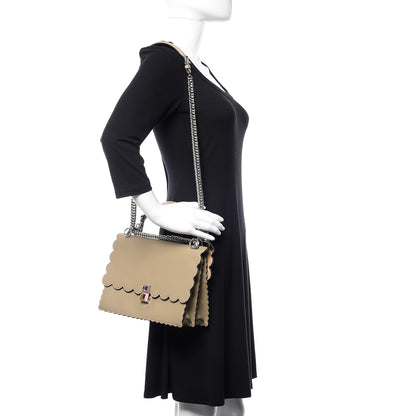 Fendi Vitello Baltico Scalloped Studded Kan I Shoulder Bag Amido 2 of 16