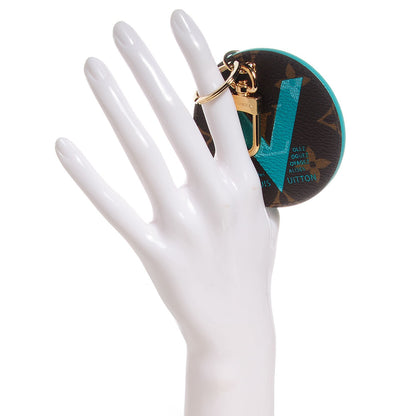 Louis Vuitton Monogram Illustre V Bag Charm Key Ring Turquoise 2 of 6